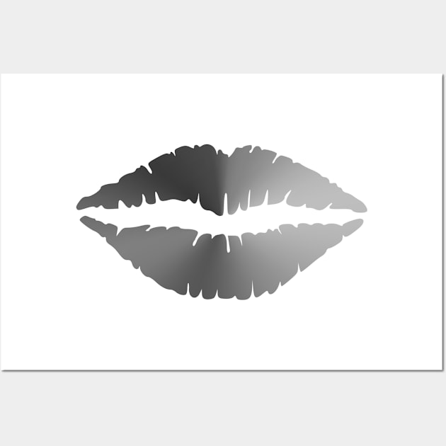 Lips Angle Gradient (Clear/White) NOIR Wall Art by jrbactor